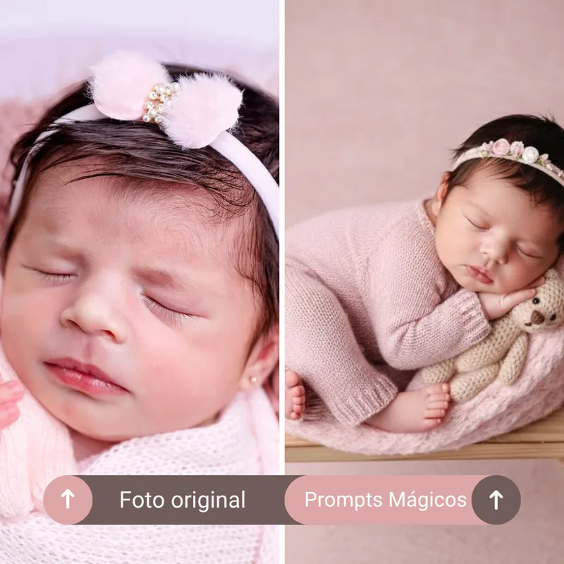 Foto original do celular e o retrato criado com o prompt, lado a lado